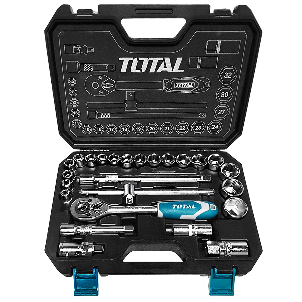 Trusa De Chei Tubulare 1 2 Cu Antrenor 25 Piese Total Tools Industrial