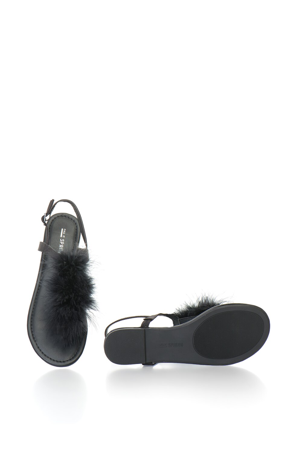 Call It Spring Sandale Slingback Cu Detaliu Pufos Gwalind Negru 5