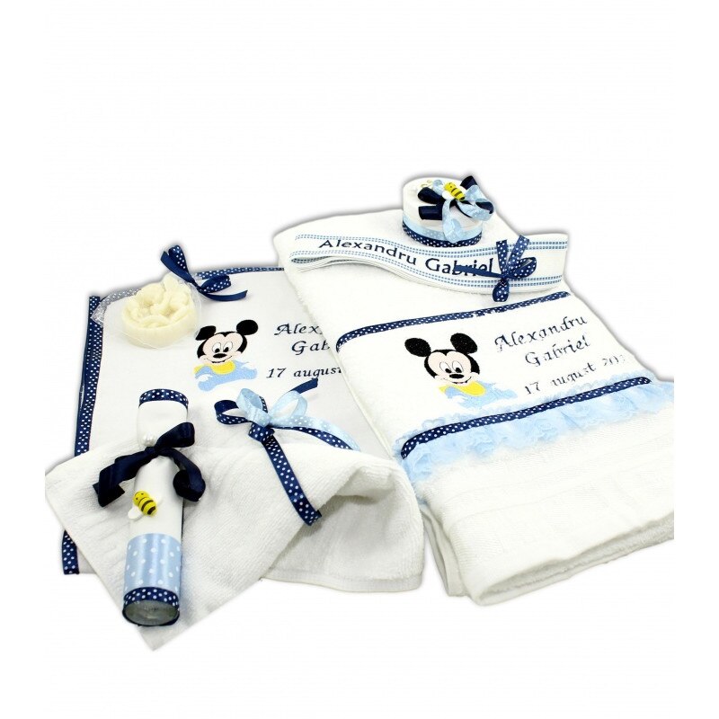 Trusou Pentru Botez Baiat Mickey Mouse Bebelus 0 12 Luni Atelierele