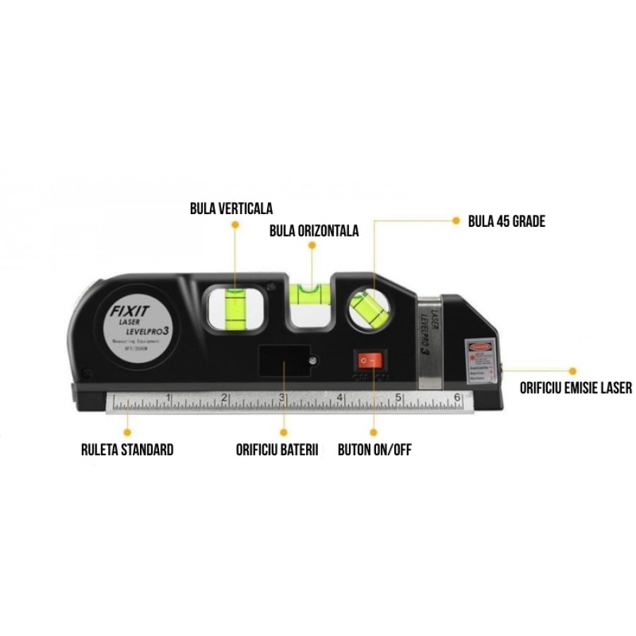 Nivela Multifunctionala Cu Raza Laser Orizontal Vertical Boloboc Si