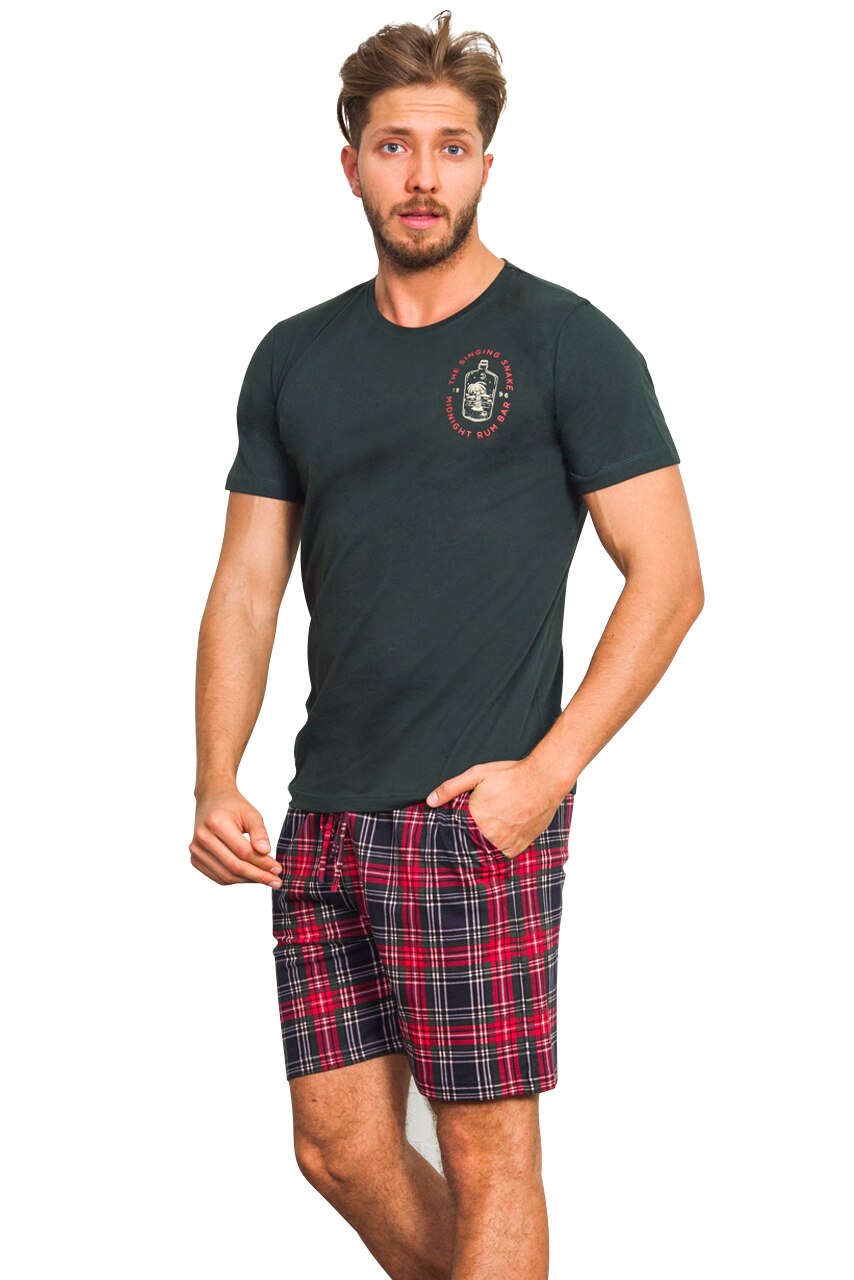 Pijama Barbati Gazzaz By Vienetta Model Midnight Run Green Marime L