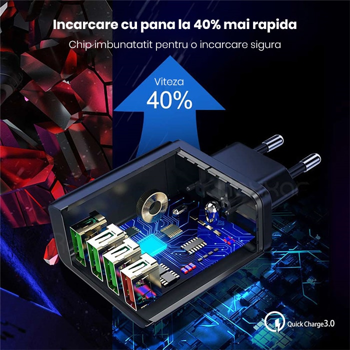 Incarcator Retea Incarcator Priza Qeno X Usb Qualcomm Ultra