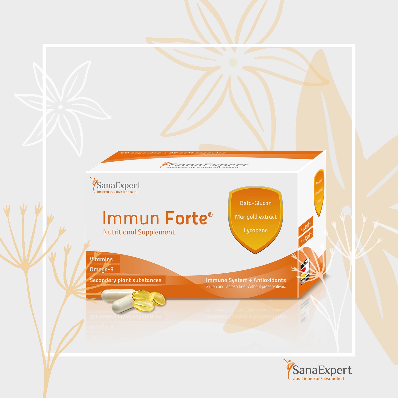 Supliment Alimentar SanaExpert Immune Forte Vitamin C Omega 3 Beta