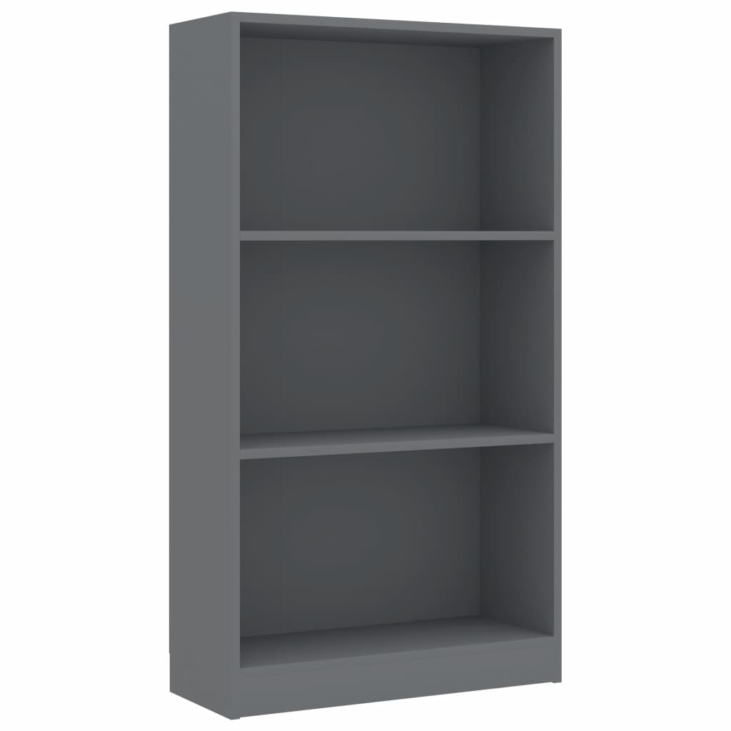 Biblioteca Cu 3 Rafturi VidaXL Gri 60x24x109 Cm Lemn Compozit EMAG Ro