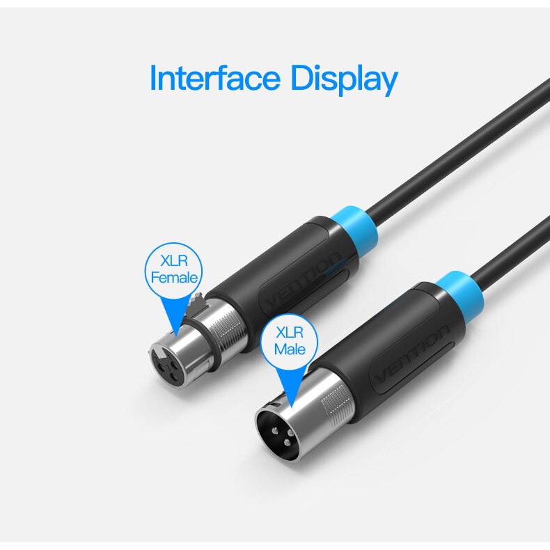 Cablu De Extensie XLR Tata Mama 1 Metru Vention EMAG Ro