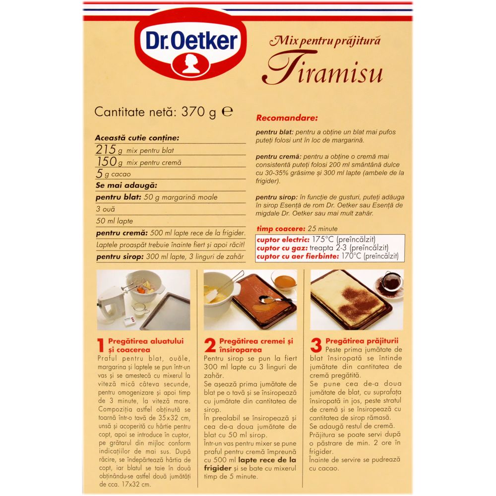 Mix Pentru Tiramisu Dr Oetker G Emag Ro