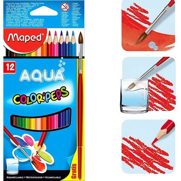 Creioane Colorate Maped 12 Culori Set AQUA M836011 EMAG Ro