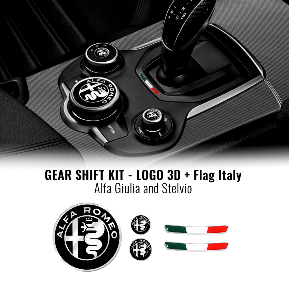 Kit De Autocolante Cu Logo Uri Alfa Romeo Si Steagul Italiei Pentru