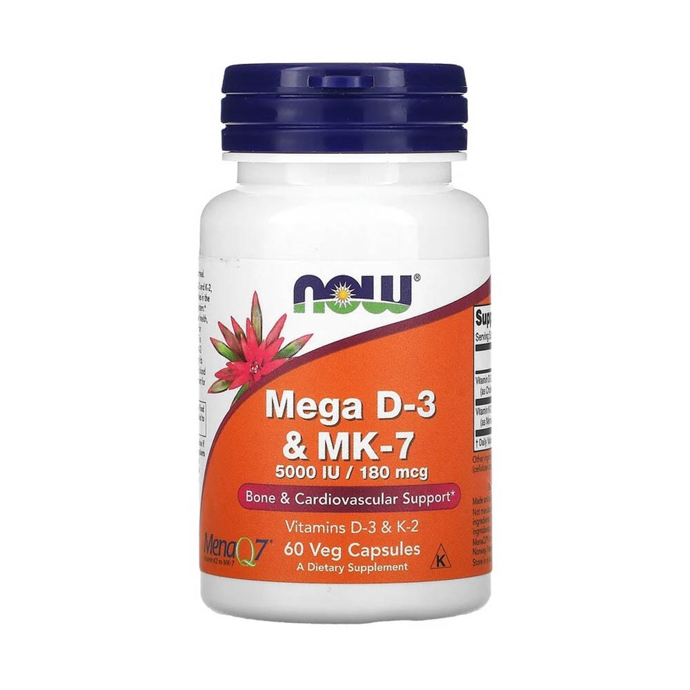 Mega D 3 MK 7 K2 180 Mcg 5 000 IU Now Foods 60 Capsule EMAG Ro