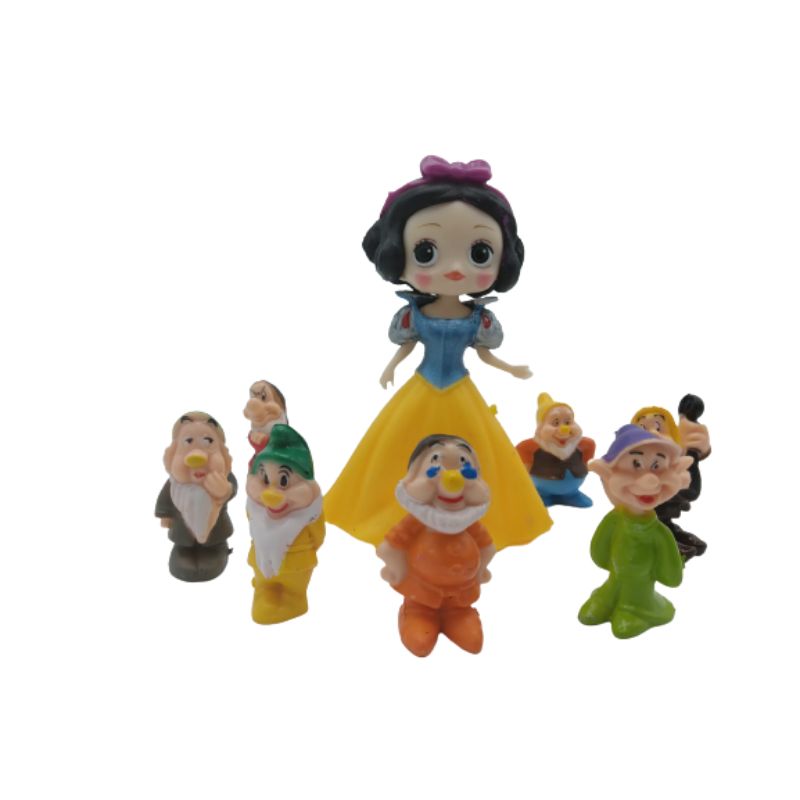 Set Figurine Alice Ariel Alba Ca Zapada Si Cei 7 Pitici Multicolor