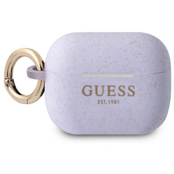 Калъф Guess GUAPSGGEU Silicone Glitter за Apple AirPods Pro лилав