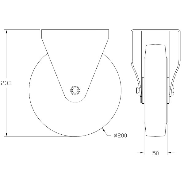 Roata Fixa Cu Cauciuc Solid Centru Din Aluminiu Rulmenti Cu Bile