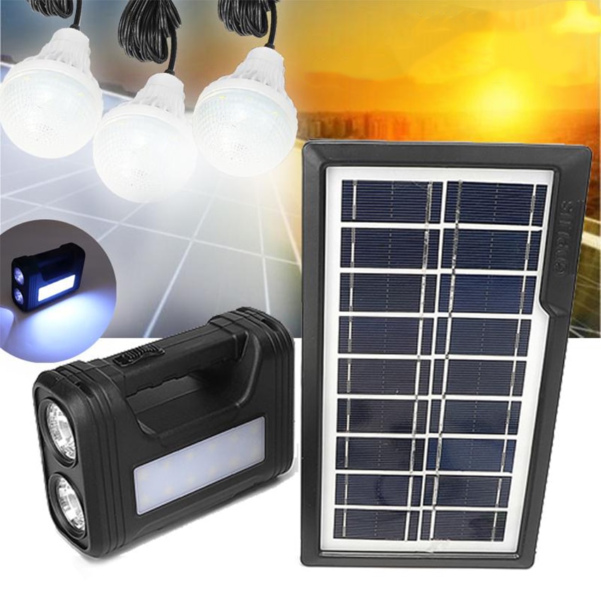 Kit Panou Solar Fotovoltaic Gd Lanterna Becuri Emag Ro