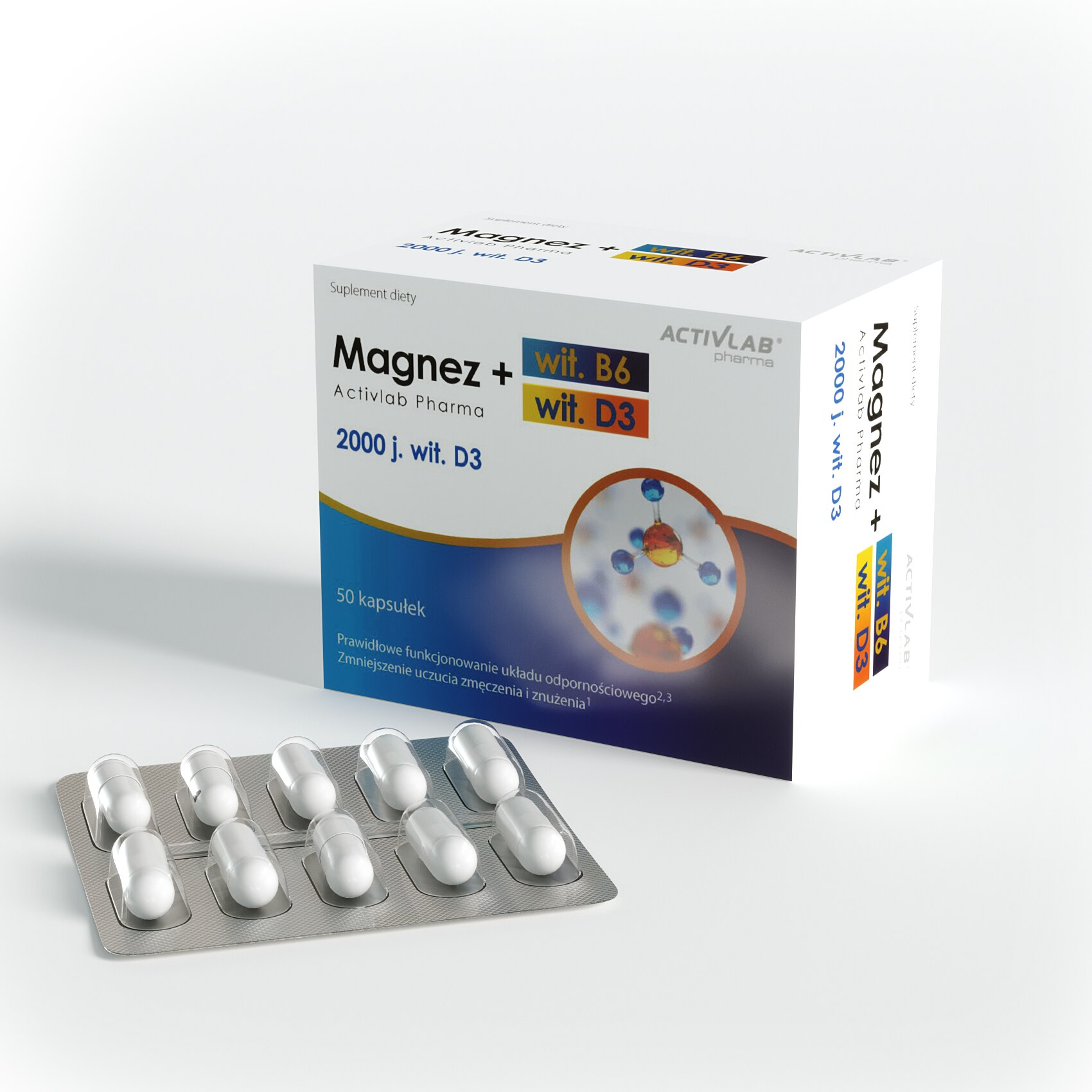 Supliment Alimentar Magneziu B6 Si D3 ActivLab Pharma 2000 UI 50