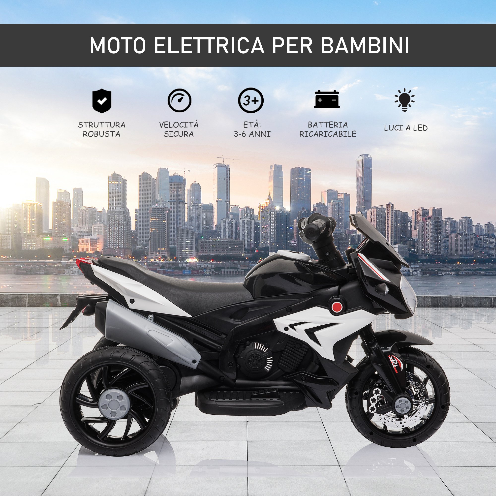 Motocicleta Electrica Pentru Copii Homcom Ani Negru Emag Ro