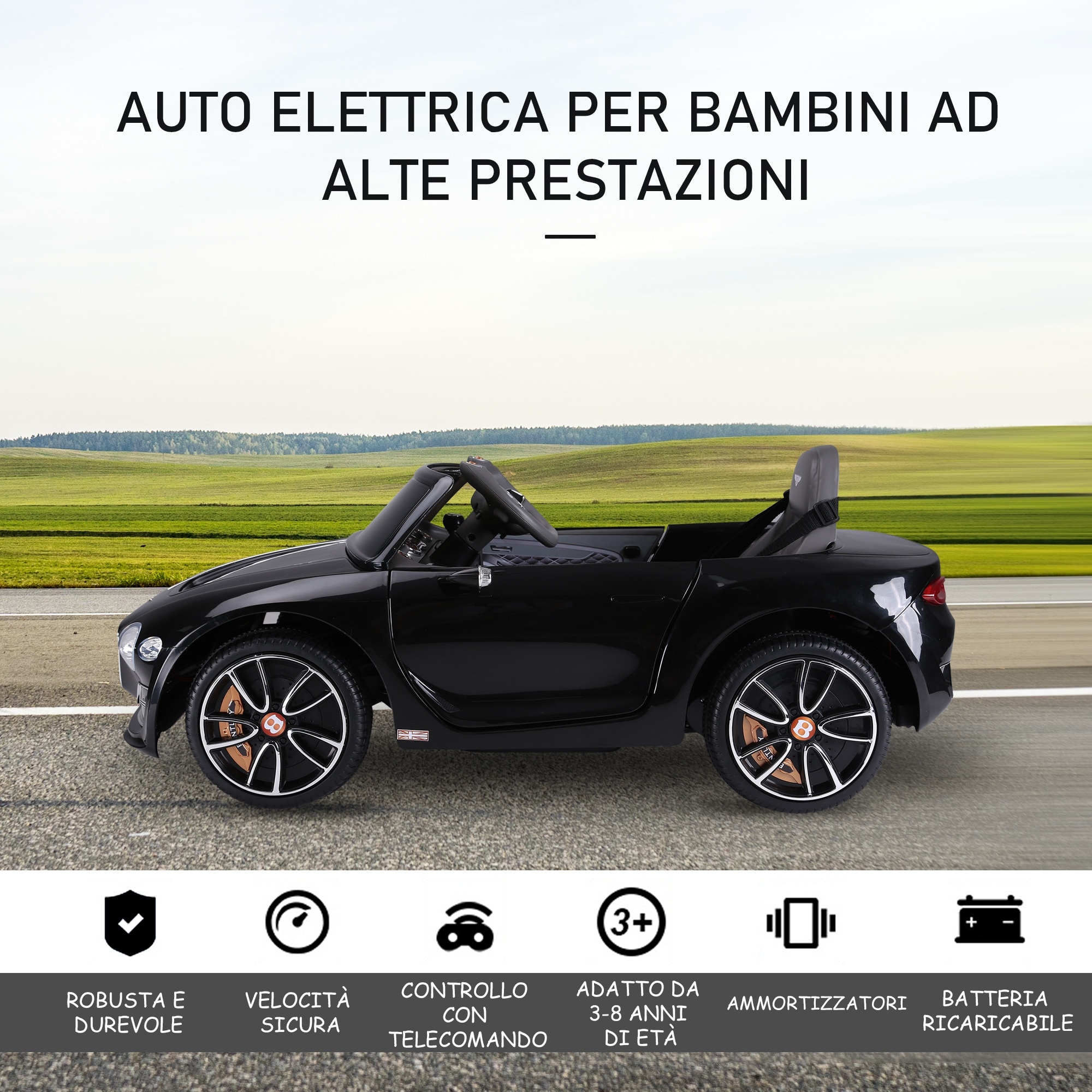 Masina Electrica Pentru Copii Homcom Model Bentley Ani