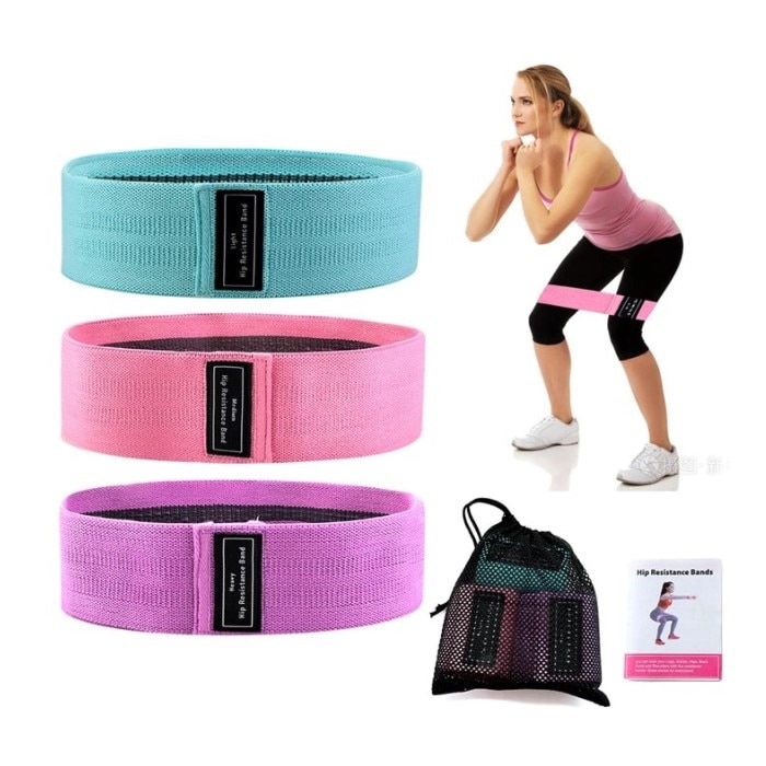 Set 3 Benzi Elastice Fitness Material Din Bumbac Si Latex Pentru