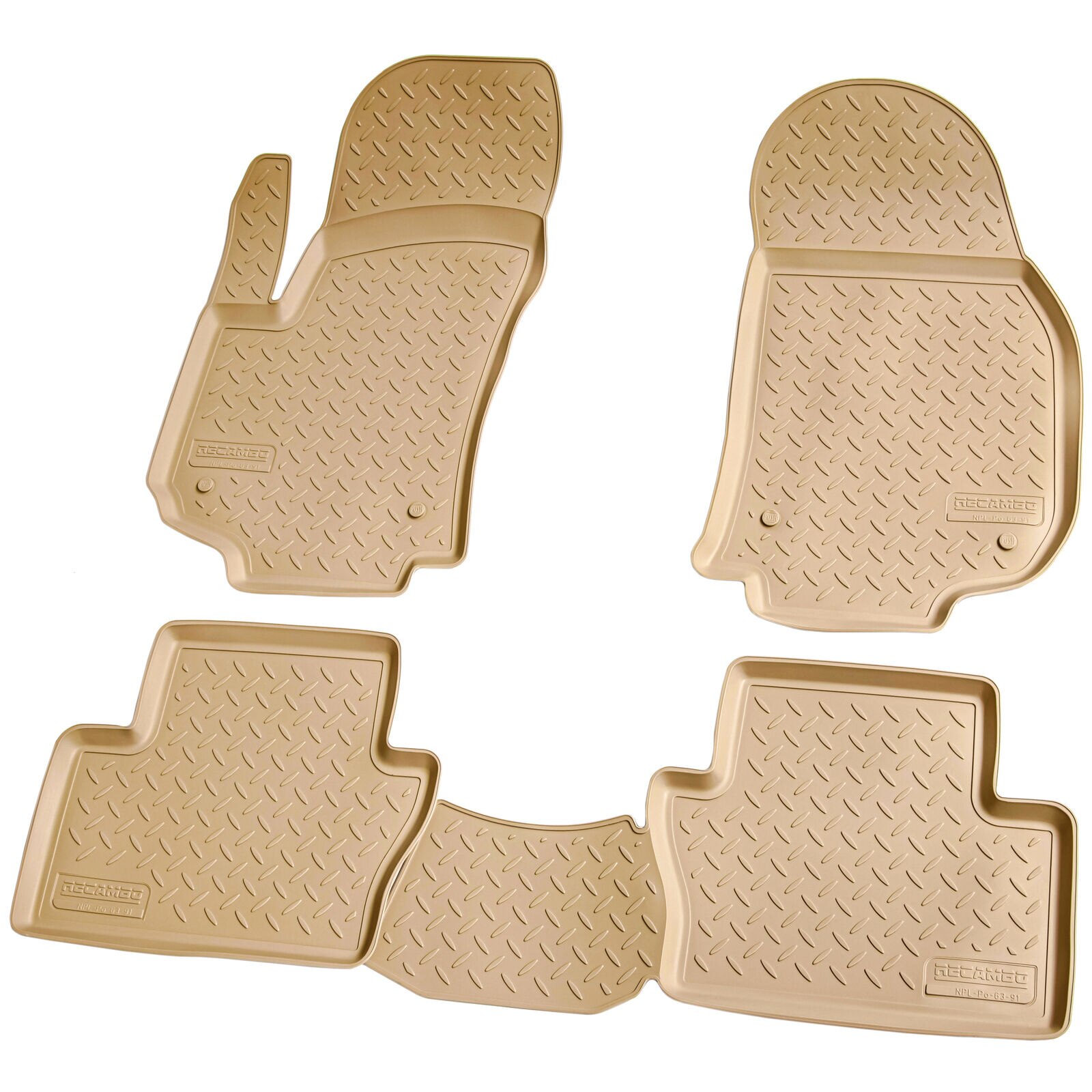 Set De 4 Covorase Bej Cauciuc 3D Stil Tavita Premium Pentru Opel Zafira