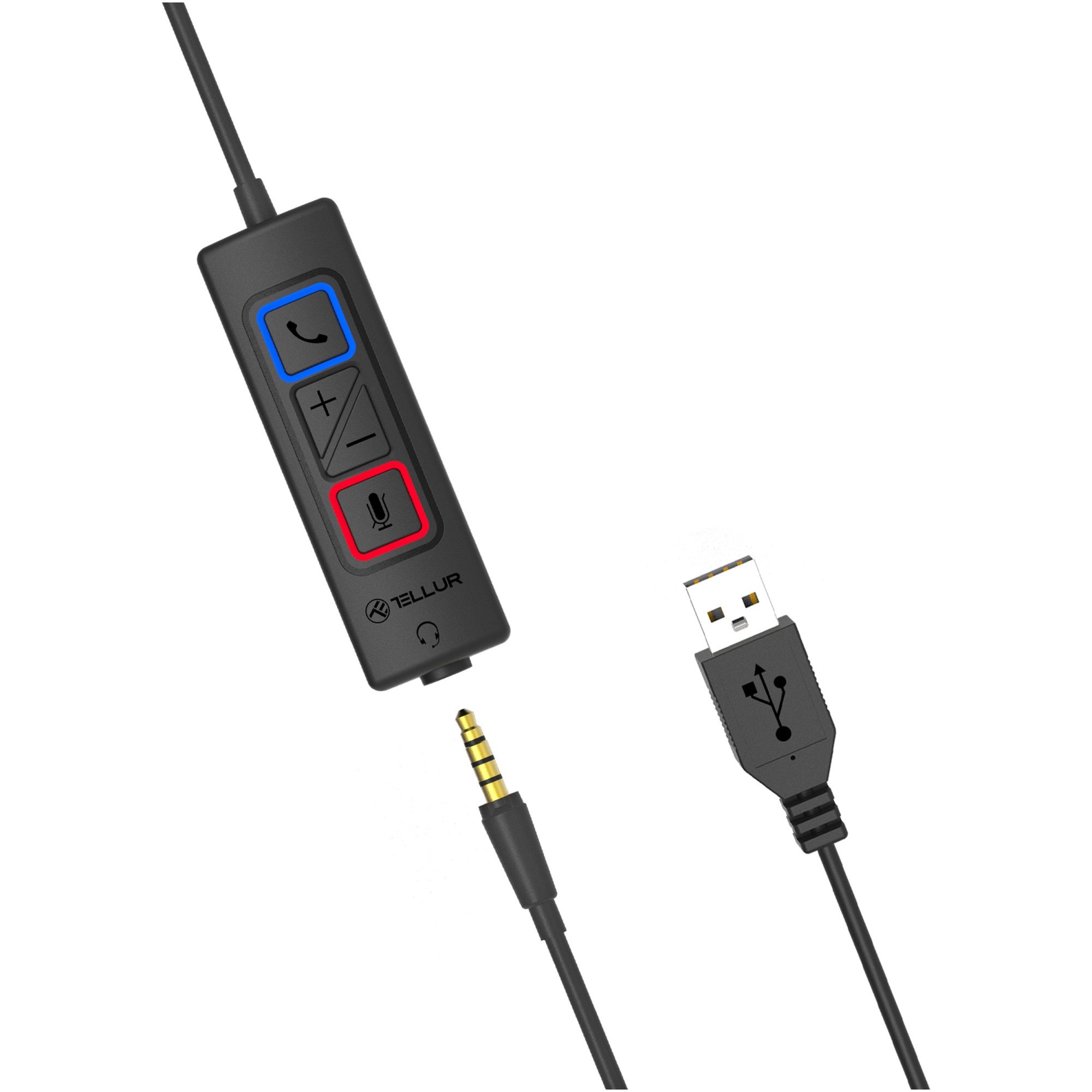 Tellur Voice Fejhallgat Binaur Lis Mm Es Usb Csatlakoz