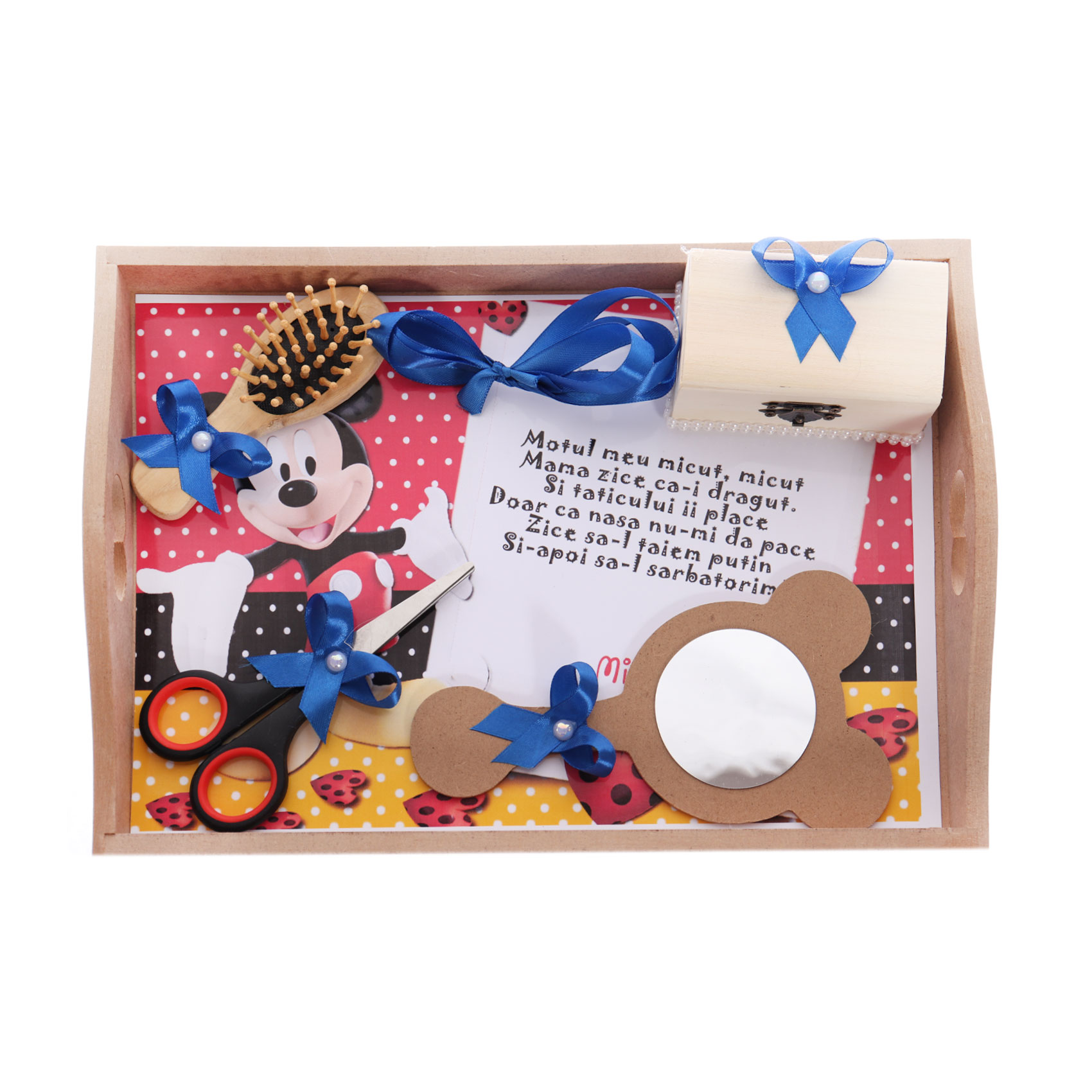 Set Tavita Pentru Taiere Mot Baieti Mickey Mouse Piese Albastru