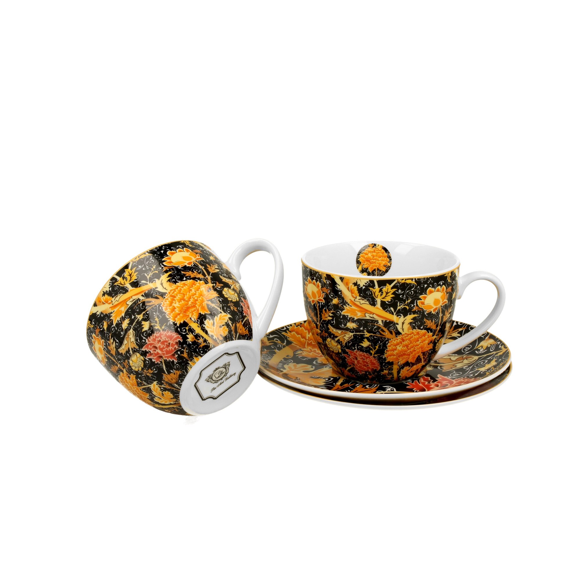 Set Cesti Cu Farfurioare Duo William Morris Cray Floral Portelan