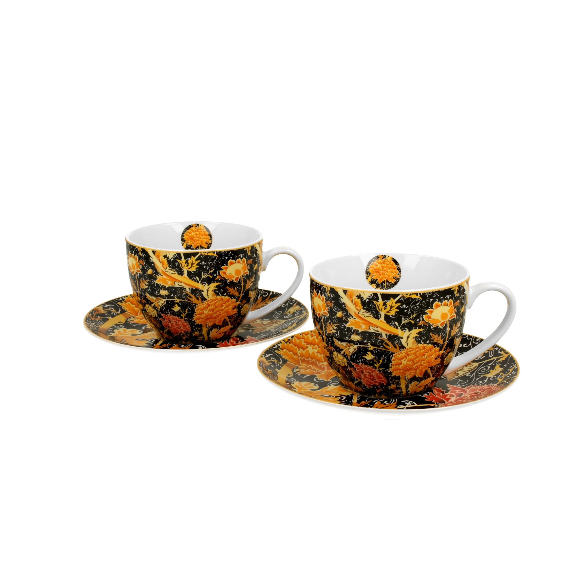 Set Cesti Cu Farfurioare Duo William Morris Cray Floral Portelan