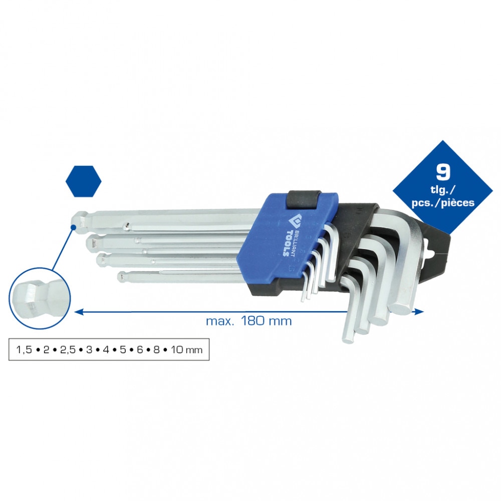 Set 9 Buc Imbus Hexagonal Brilliant Tools EMAG Ro