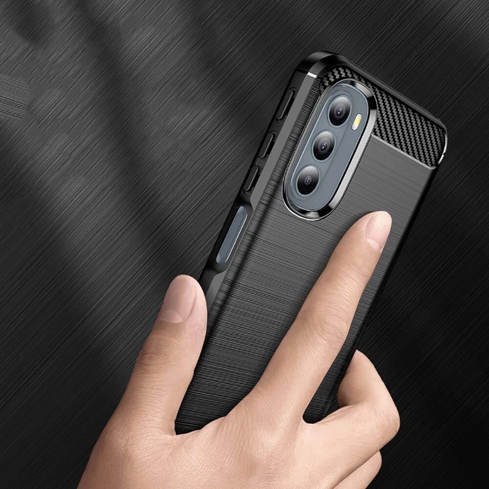 Set Husa Phoneguard Carbon Si Protectie Sticla D Pentru Motorola