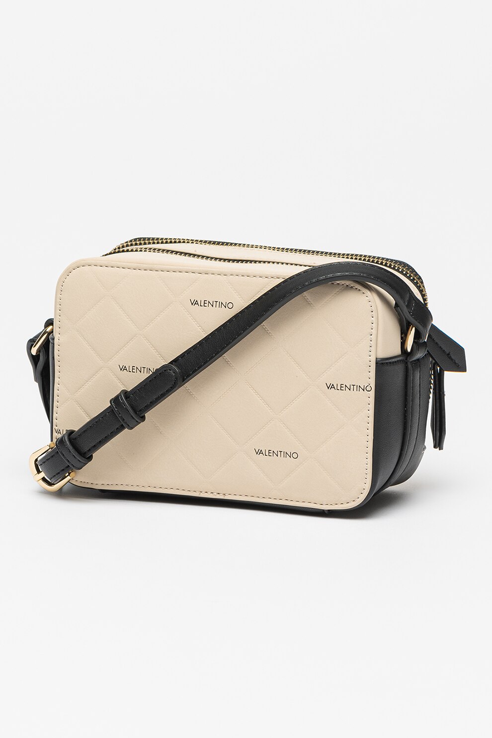 Valentino Bags Geanta Crossbody Din Piele Ecologica Cu Model Logo Bej