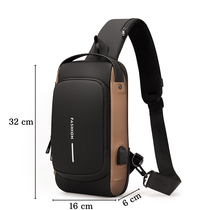 Geanta Crossbody De Umar Sau De Mana Cu Suport Incarcare Usb Buzunar