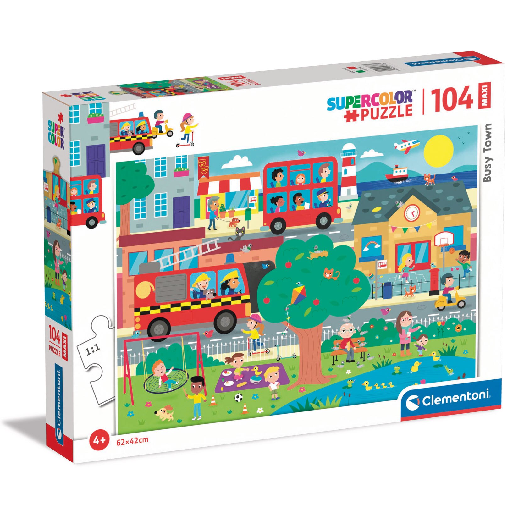 Puzzle Clementoni SuperColor Maxi Busy Town 104 Piese EMAG Ro