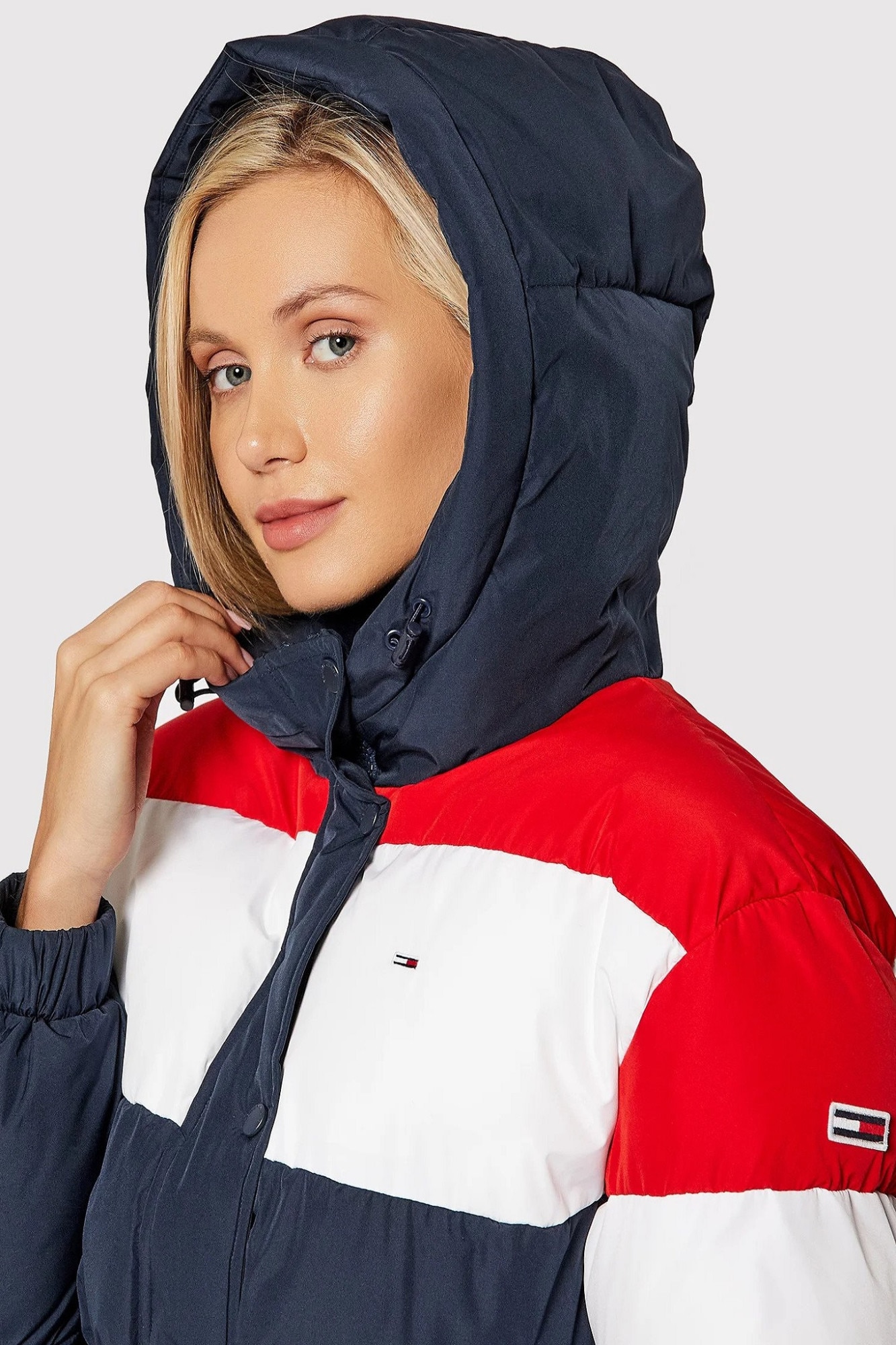 Geaca Din Puf Tommy Hilfiger Colour Blocked Belted Down Puffer Jacket