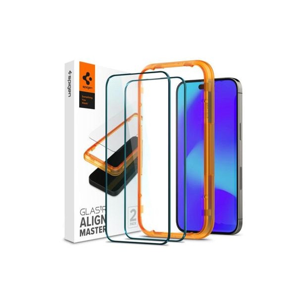 Set Folii Sticla Cu Sistem De Montare Case Friendly Spigen Alm Glass