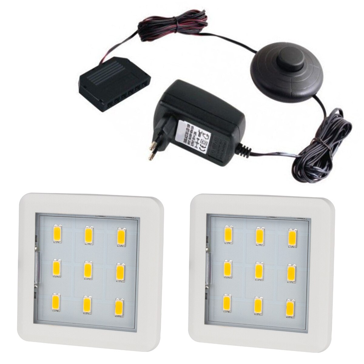 Set 2 Buc Spoturi LED Corp De Iluminat Pentru Mobila Alimentator Alb