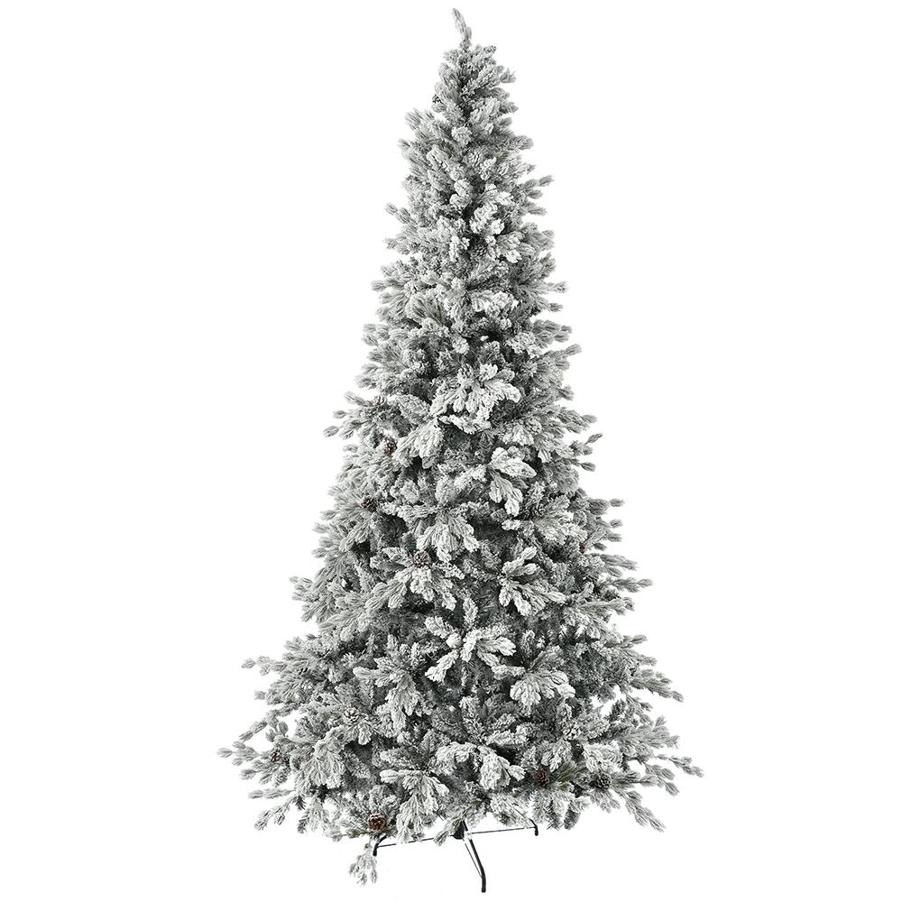 Brad Artificial Cu Zapada Si Conuri Flocked Winter Fantasy 300 Cm