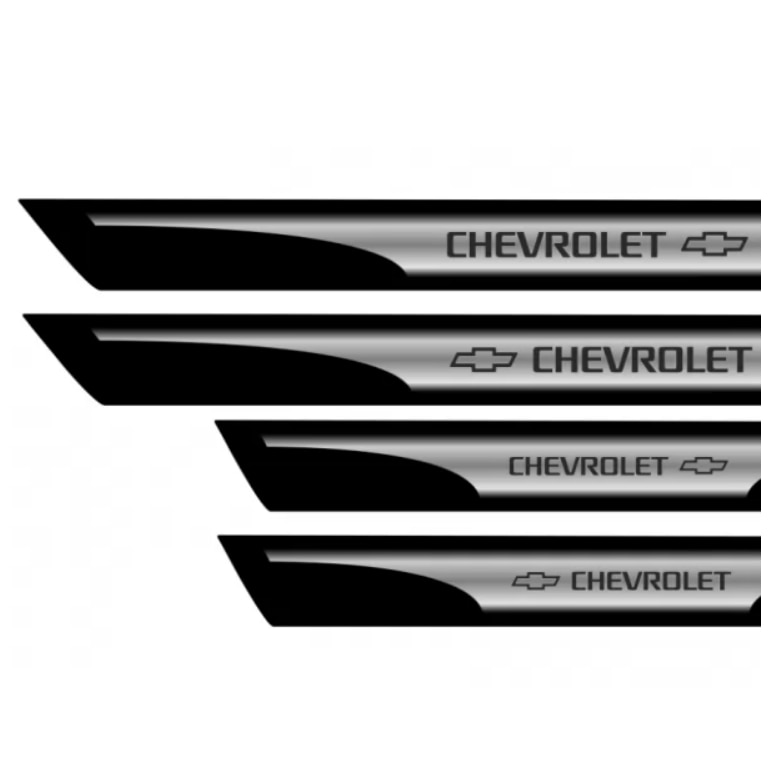 Set 4 Stickere Protectii Praguri Crom Pentru Chevrolet Creative Rey