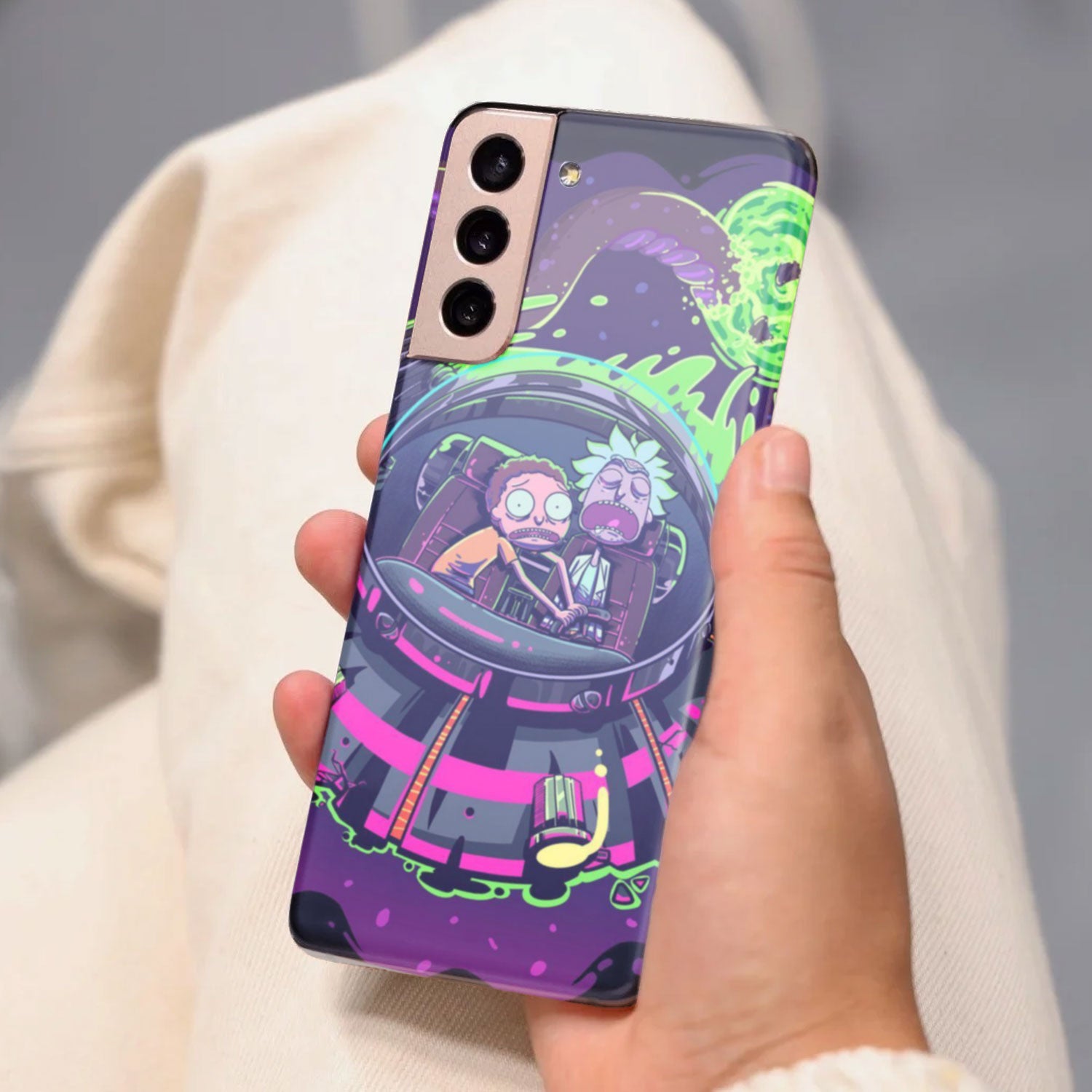 Husa Compatibila Cu Samsung Galaxy S22 Model Rick And Morty Crashing