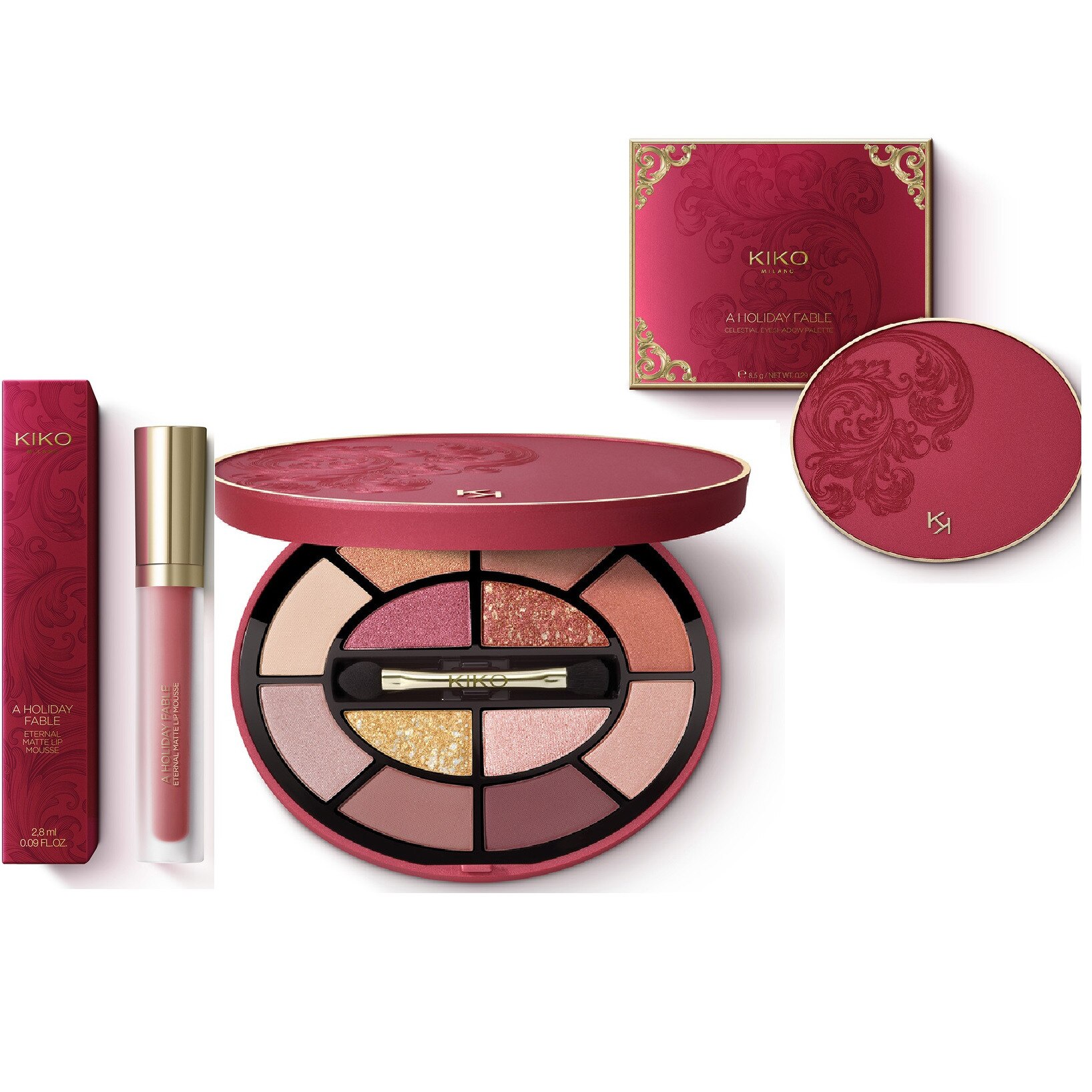 Set Kiko Milano Holiday Fable Celestial Cu Paleta Farduri Si Ruj Lichid