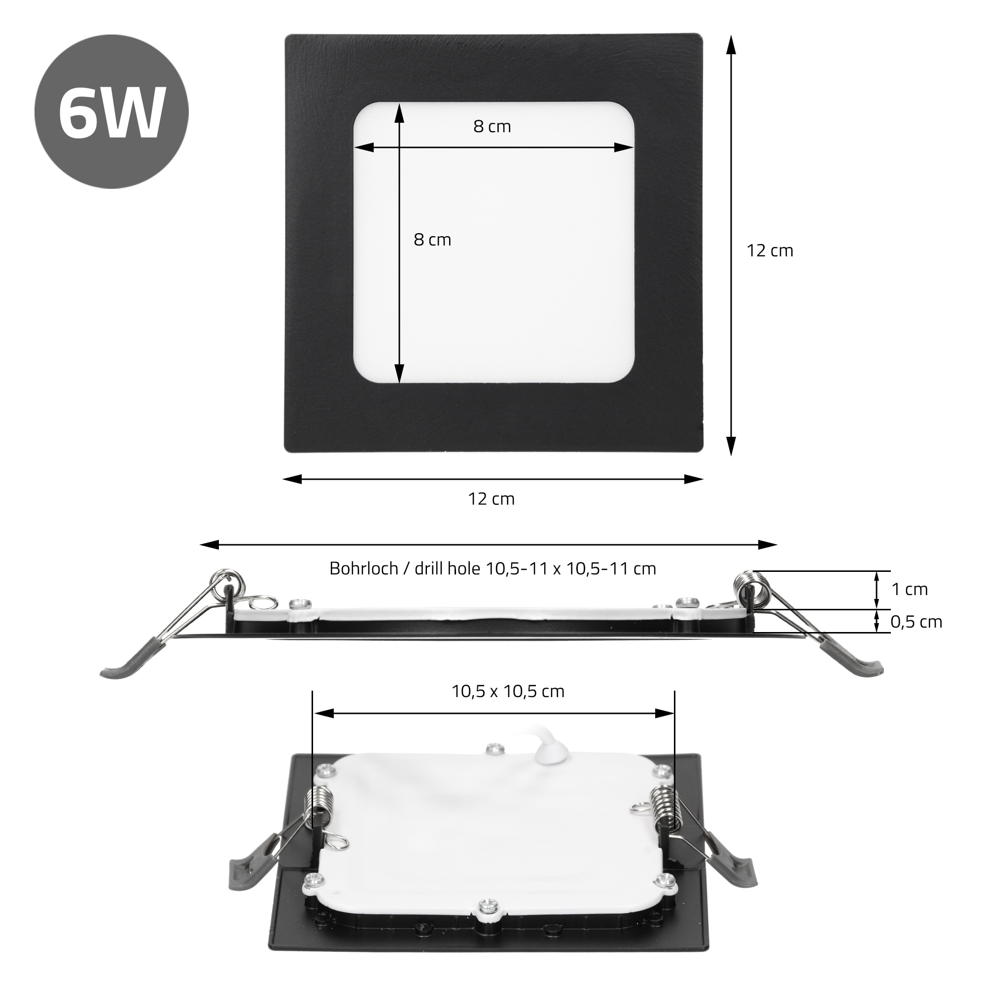 Spot Led Ultraslim Ecd Germany W Patrat X Mm K