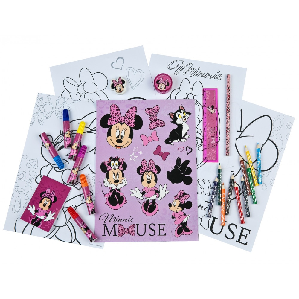 Set Creativ Pentru Desenat Si Colorat Piese Disney Minnie Mouse