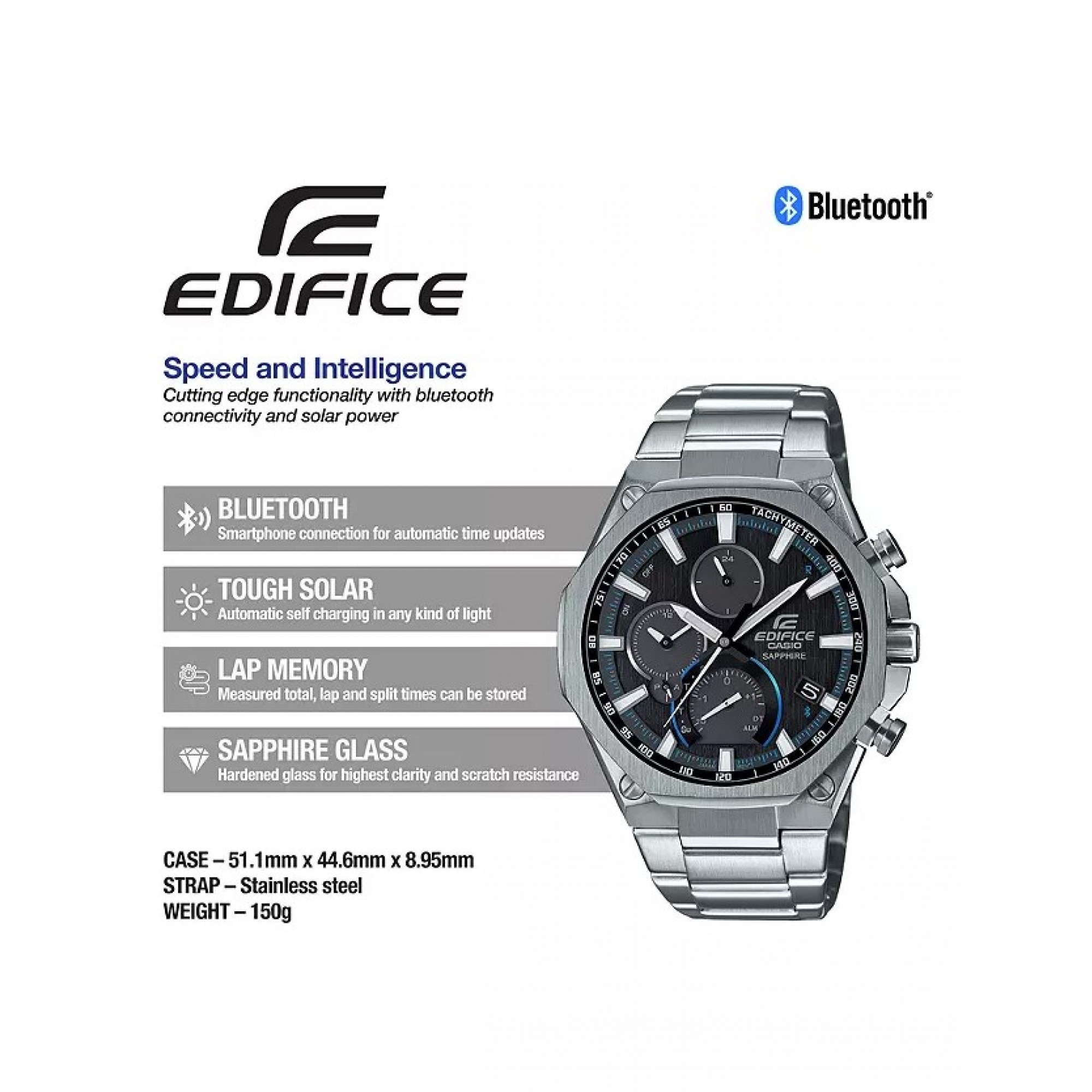 Мъжки часовник CASIO EDIFICE Bluetooth EQB 1100D 1A eMAG bg