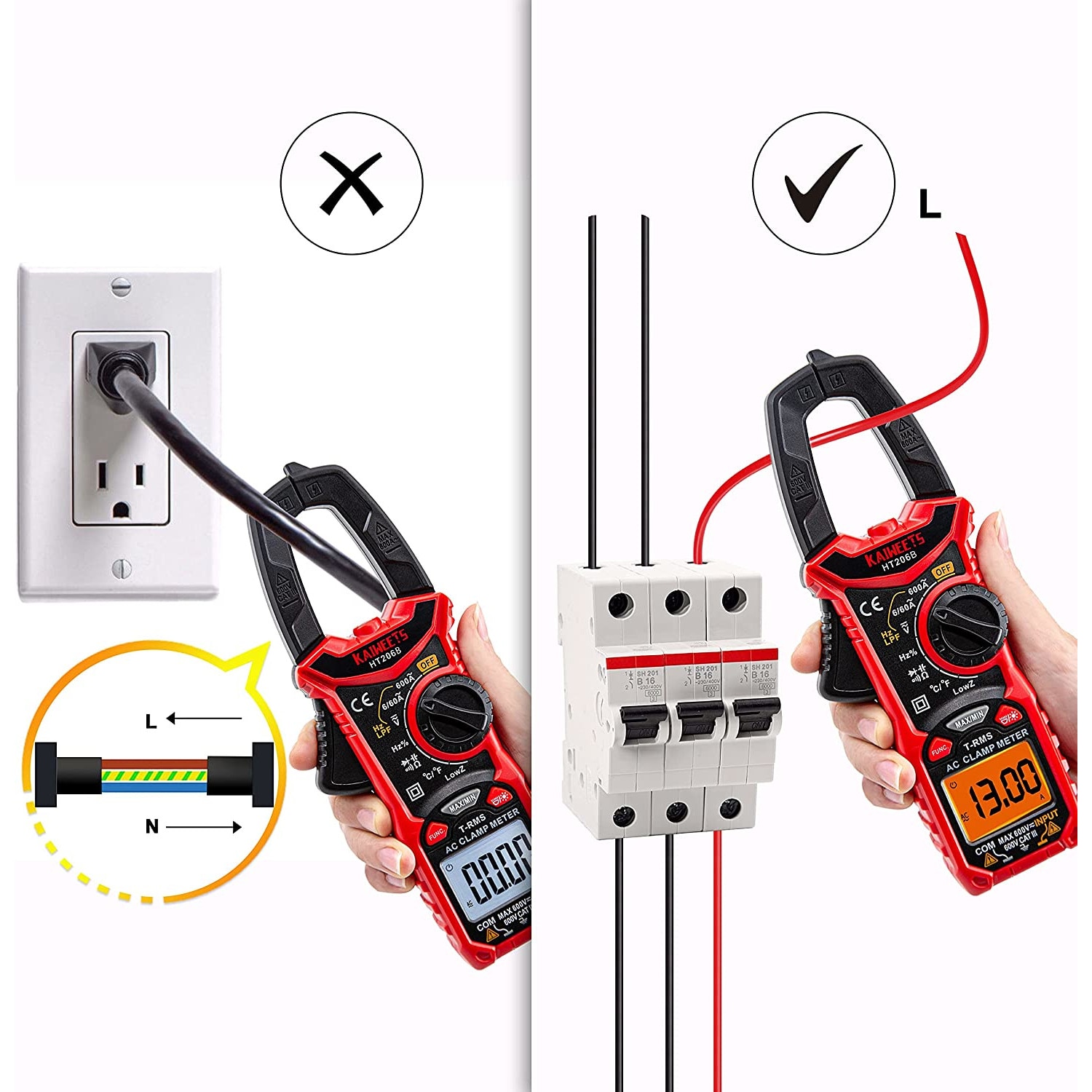 Multimetru Digital Tip Cleste Cleste Ampermetric V Ac Dc