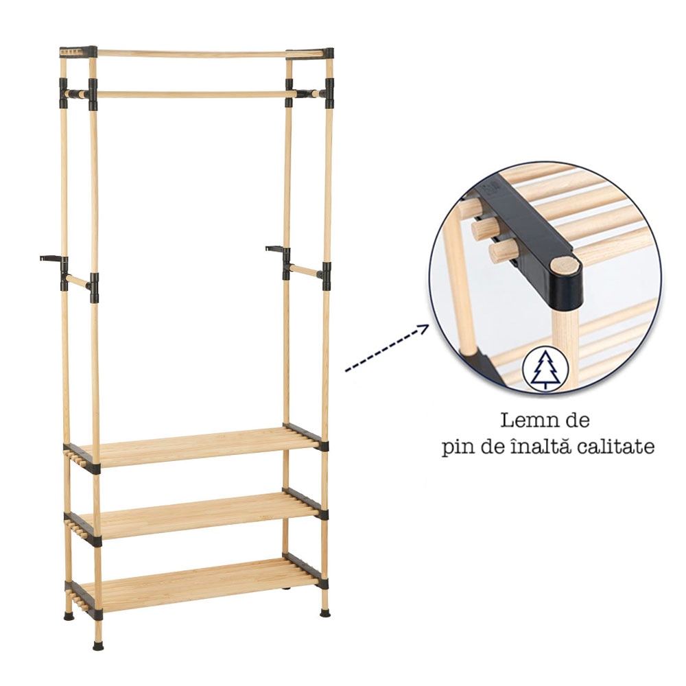 Raft Modular Universal Quasar Co Etajera Cu Polite Pentru Haine