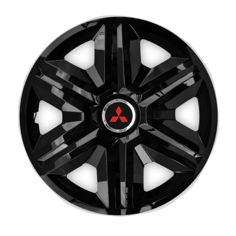 Set 4 Capace Roti Hubcaps Fast Black R15 Pentru Gama Auto Mitsubishi