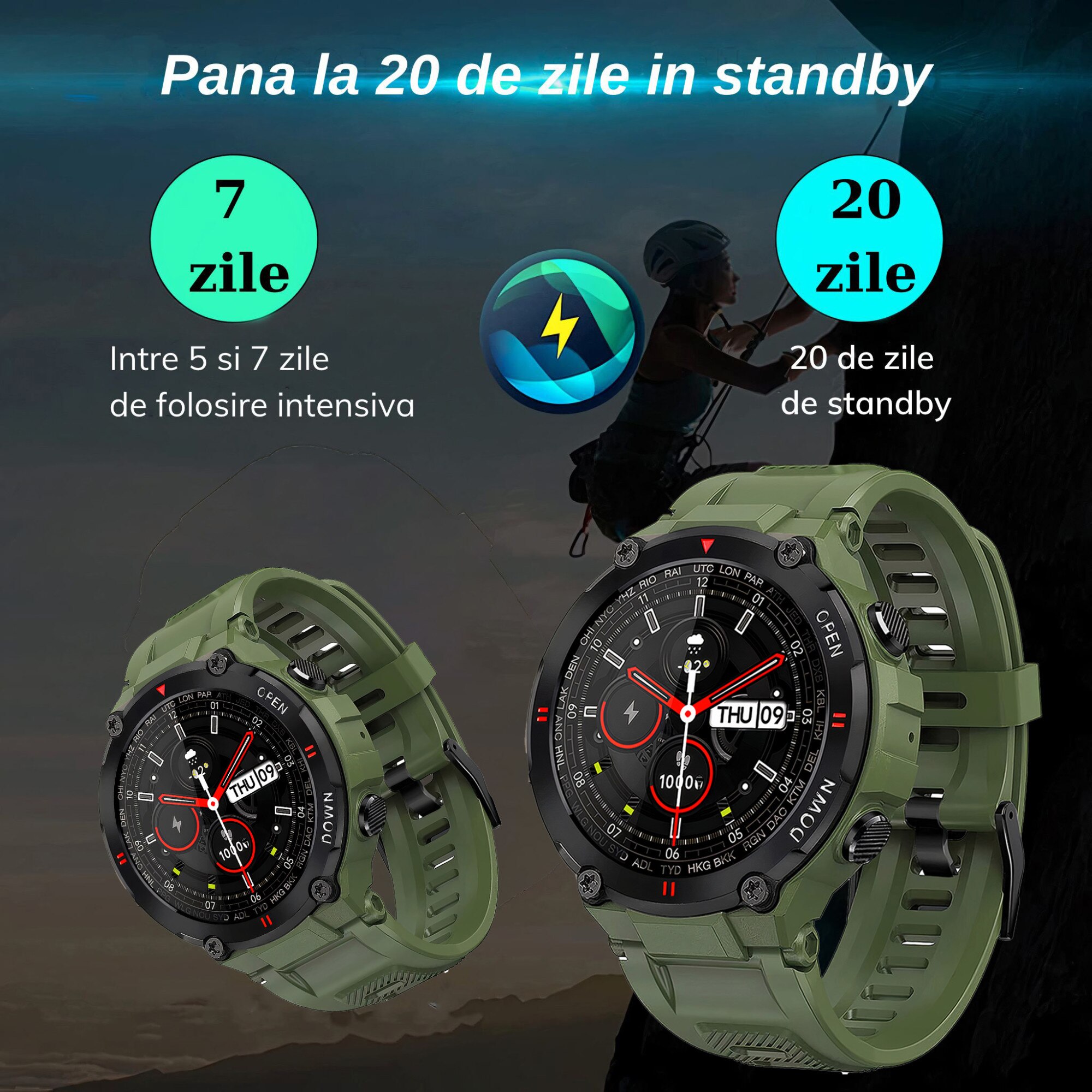 Ceas Smartwatch Pentru Barbati Go Fit Model Gk Rezistent La Apa