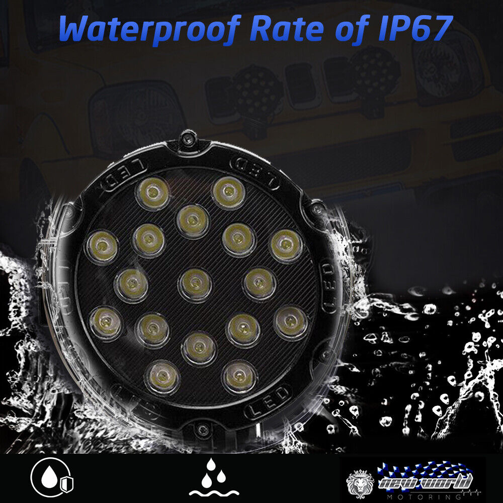 Proiector Auto Offroad Cu Led 51W 12V 24V 5100 Lm Culoare Rama Negru