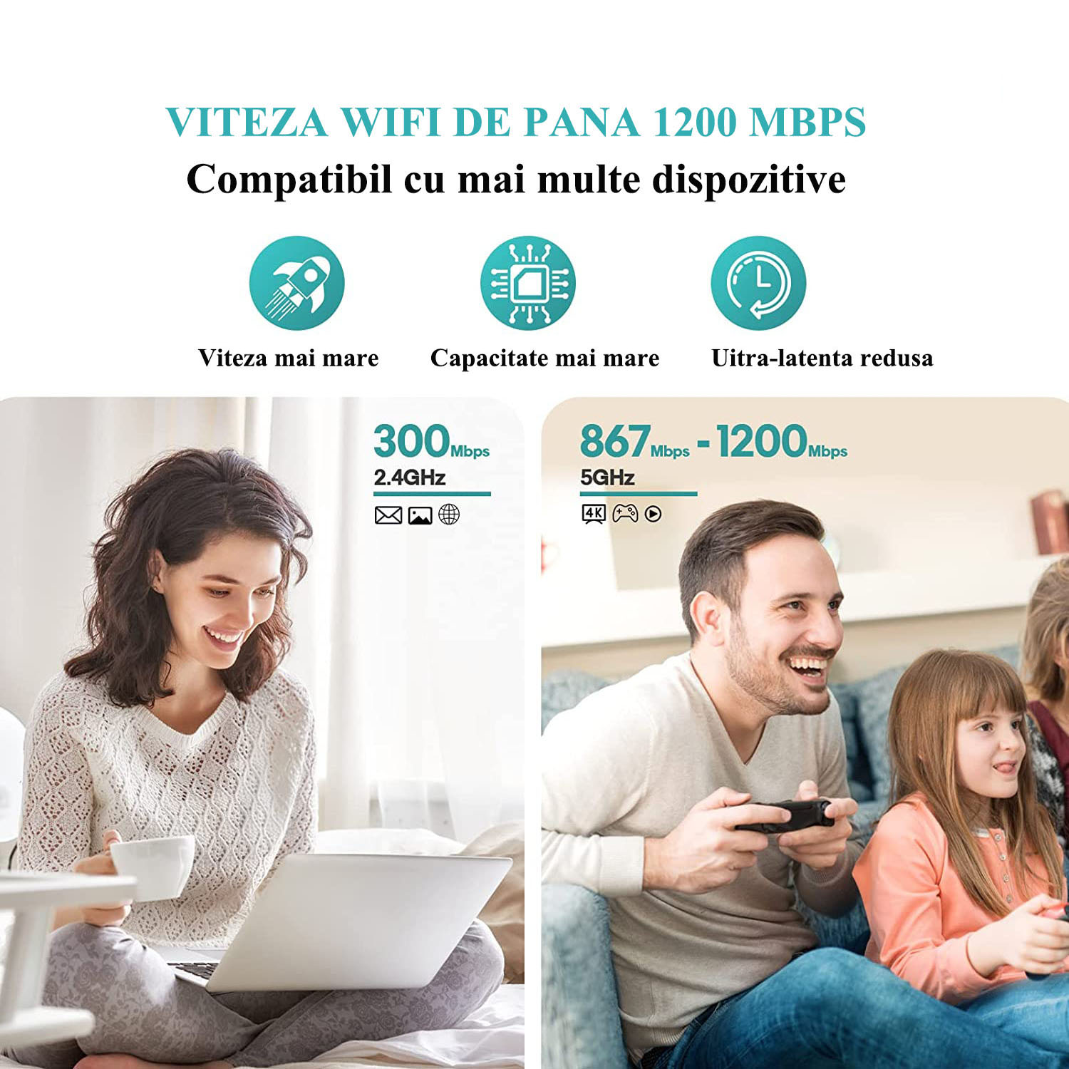 Amplificator Semnal Wireless Vaxiuja Range Extender Retea Wifi