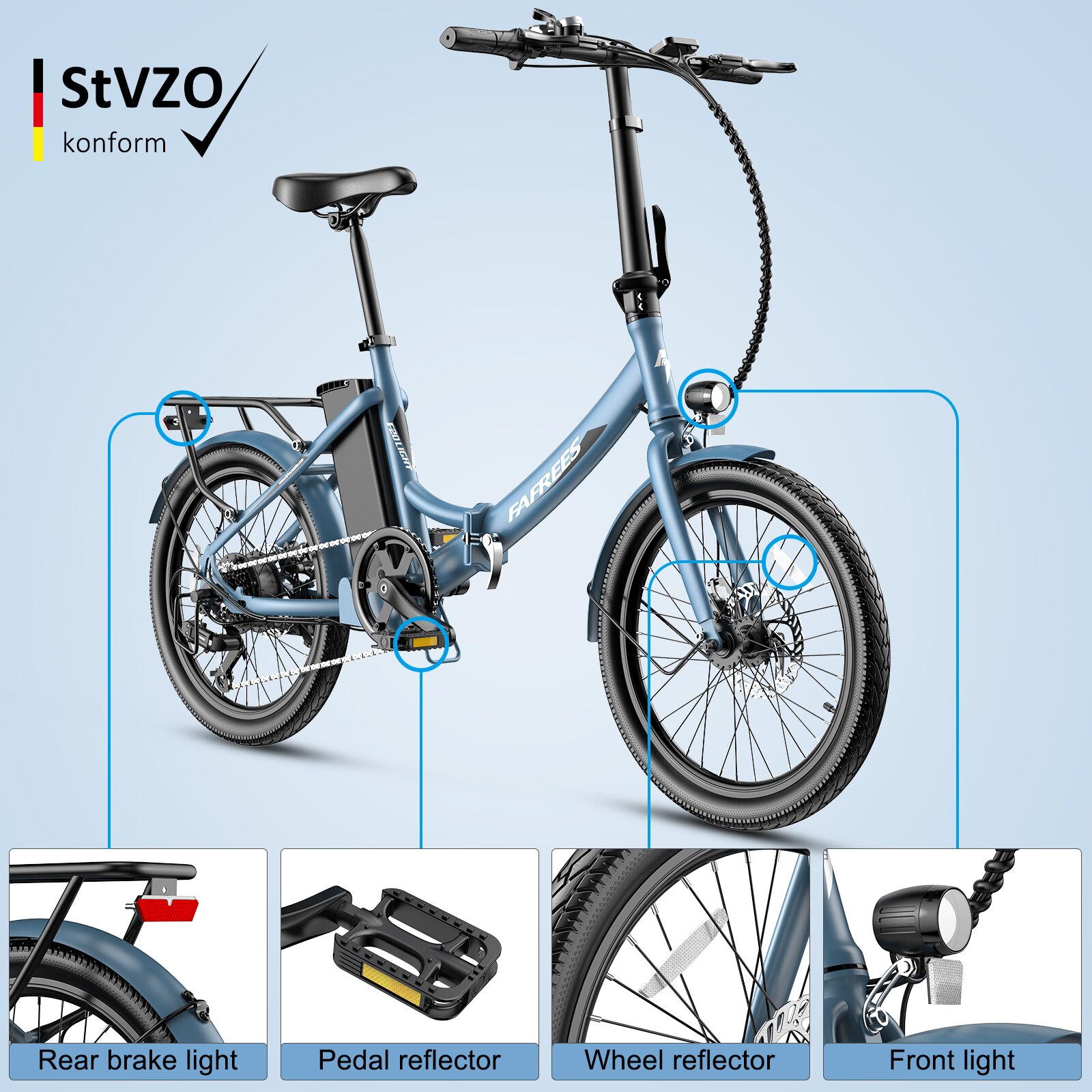 Bicicleta Electrica FAFREES F20 LIGHT 20 Inchi Pliabila 250W 14