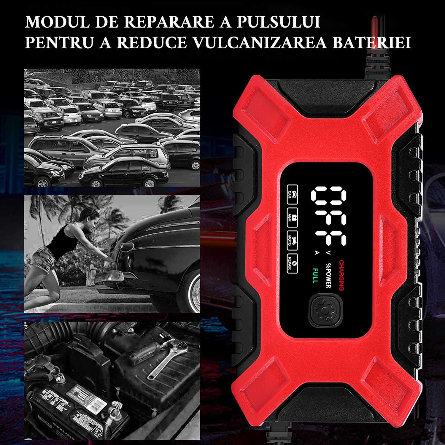 Redresor Smart Pentru Autovehicule Camioane Vaxiuja 12V 24V Diplay