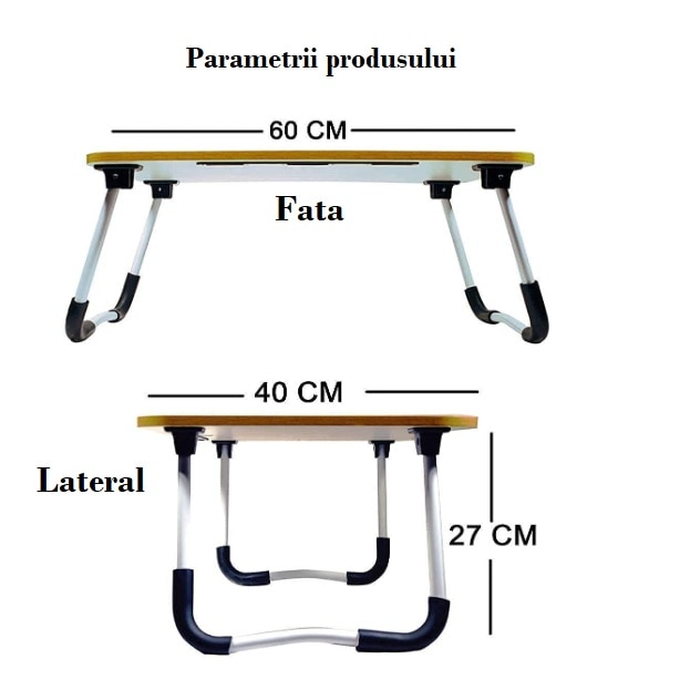 Masuta Multifunctionala Pliabila Pentru Laptop Cu Sertar Si Suport